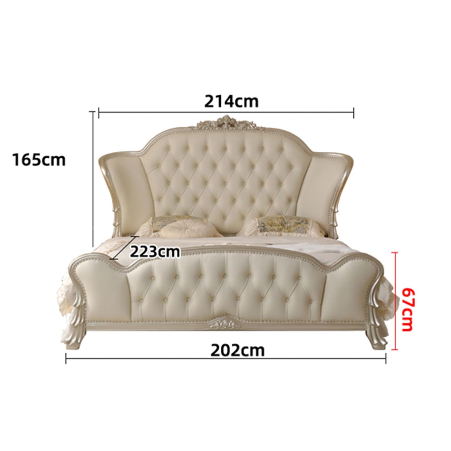 DLCQIJI Modern Light Luxury Upholstered Platform Bed Ergonomic Upholstered Headboard with Heavy Duty Wooden Slat Support Noise-Free