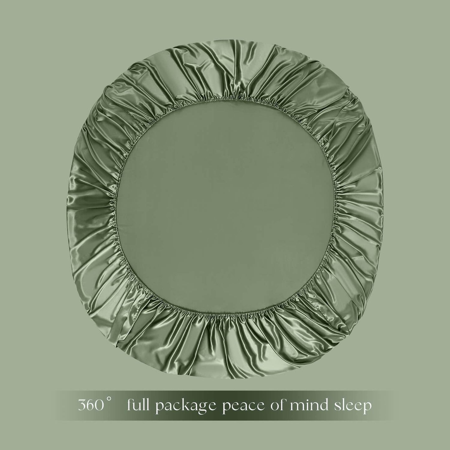 DISANGNI 22 Momme 100% Mulberry Silk Bedding Set - 4-Piece Luxury (2 Pillowcases, 1 Fitted Sheet, 1 Flat Sheet) - 6A Grade Natural Silk (Green, California King)