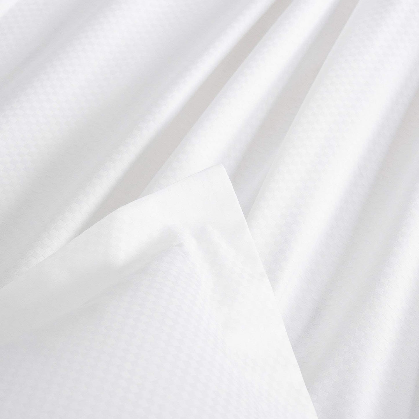 H by Frette Checkered Sateen H Bed Bundle (California King) - Luxury All-White Bedding Bundle/Includes Pillowcases, Top Sheet, Fitted Sheet, Duvet Cover, Shams, Euro Shams, and Bedcover