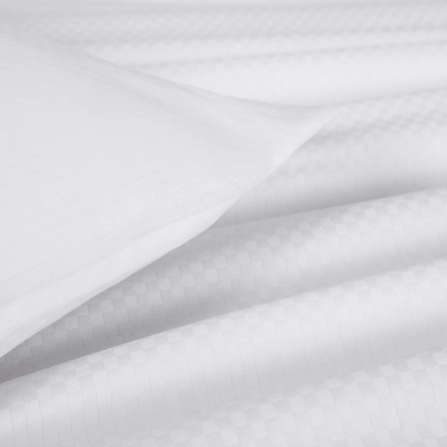 H by Frette Checkered Sateen H Bed Bundle (California King) - Luxury All-White Bedding Bundle/Includes Pillowcases, Top Sheet, Fitted Sheet, Duvet Cover, Shams, Euro Shams, and Bedcover