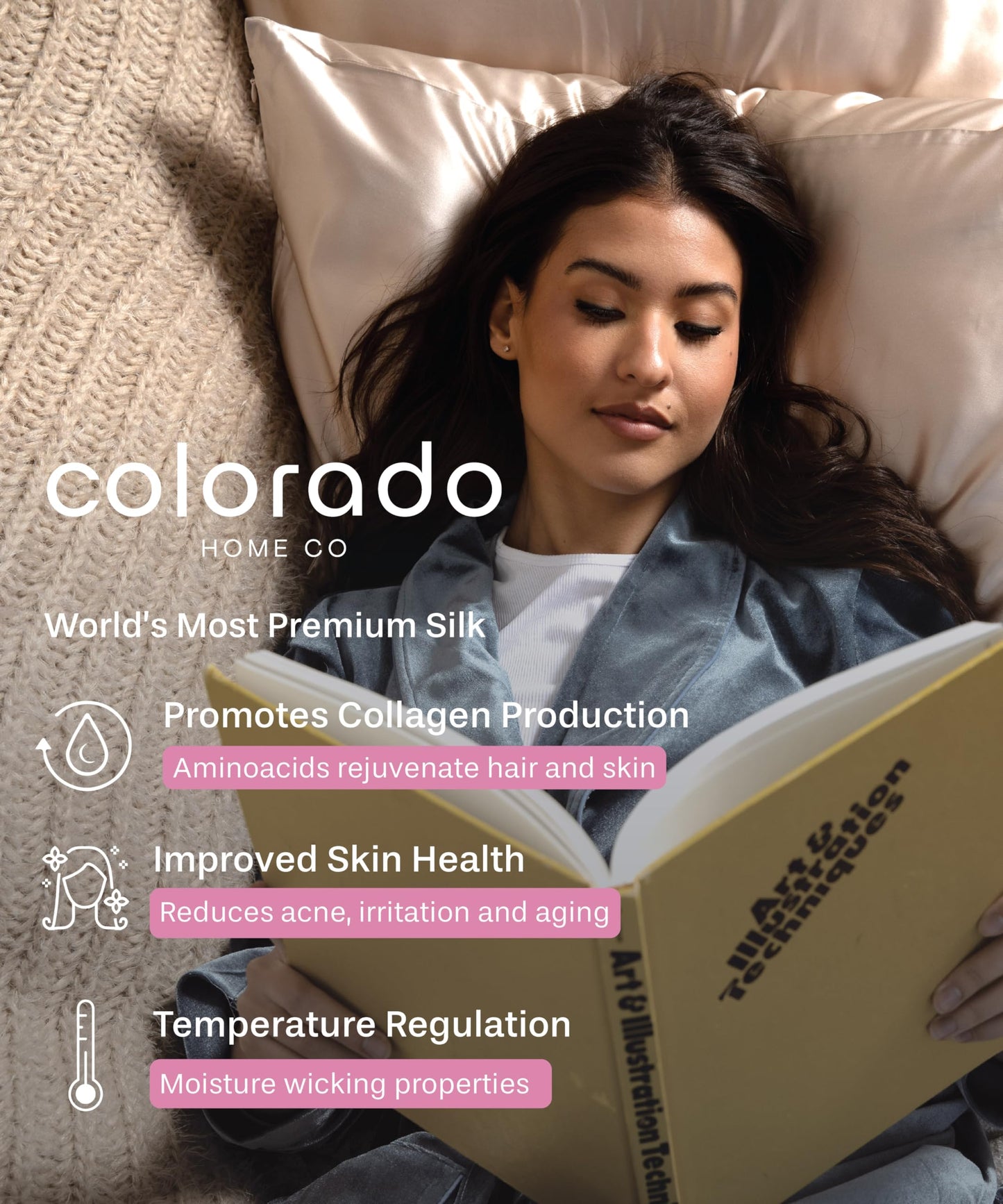 Colorado Home Co SUNDAYSILKS™ | 100% Mulberry Silk Bed Sheets | 4PC Mulberry Silk Sheets King Size | Soft & Durable | Grade 6A Organic Real Silk Sheets Set | Sábanas de Seda | [Oat Milk]