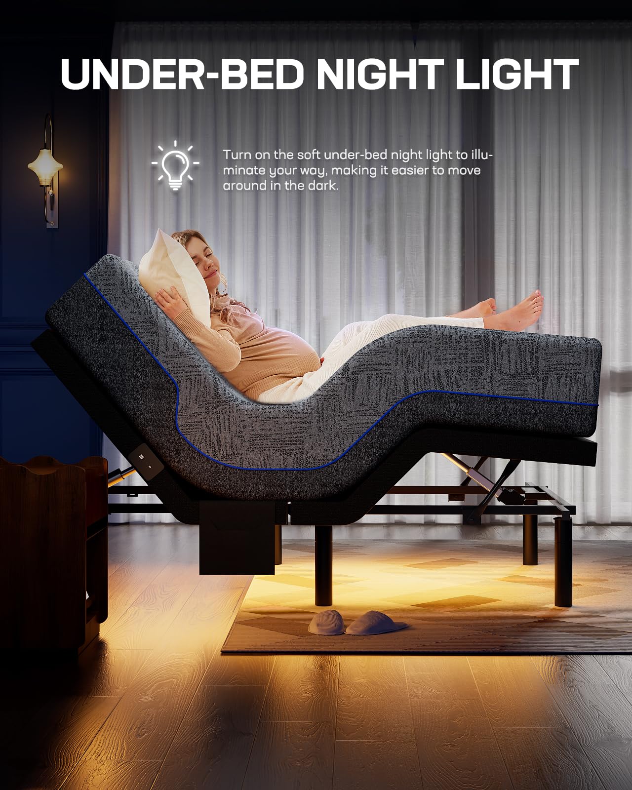 Marsail NS1 Massage Adjustable Base with Mattress Set, Queen Adjustable Bed Frame + 12-inch Cooling Gel Memory Foam Mattress, Dual Motor Bed Frame with Wireless Remote, CertiPUR-US Certified